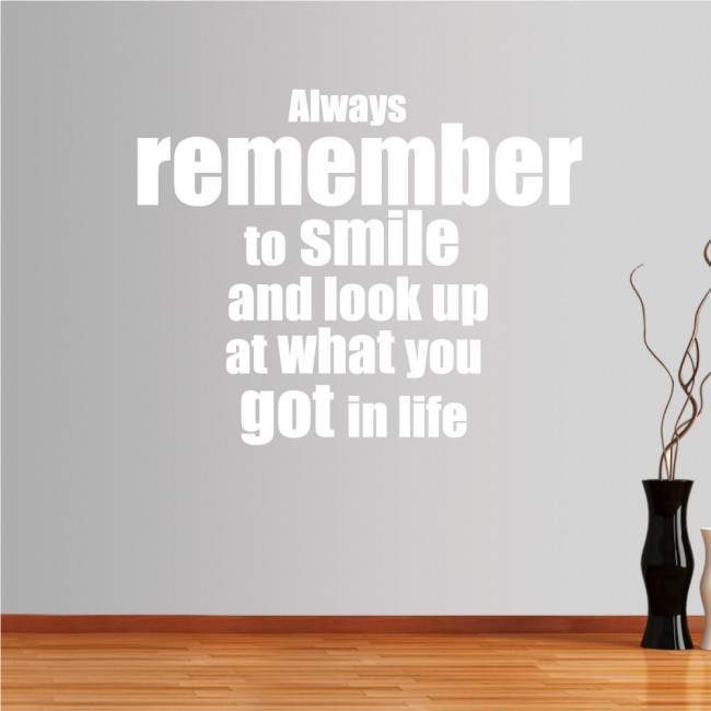 Wall stickers phrases. Always remember to smile...