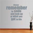 Wall stickers phrases. Always remember to smile...