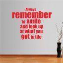 Wall stickers phrases. Always remember to smile...