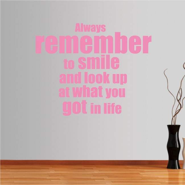 Αυτοκόλλητο τοίχου φράσεις. Always remember to smile...