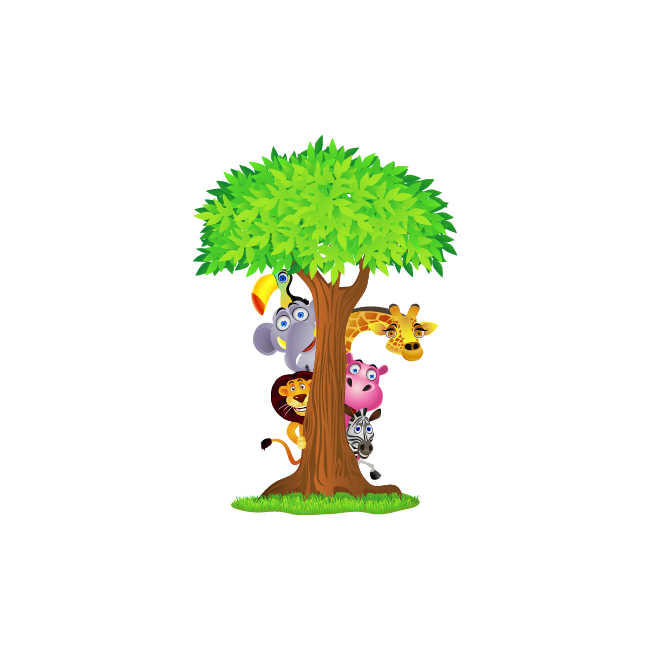 Κρυφτούλι με το δέντρο, Αυτοκόλλητο τοίχου, κοντινό