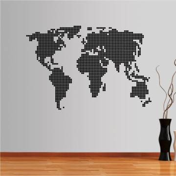 Αυτοκόλλητο τοίχου παγκόσμιος χάρτης, O κόσμος σε κουκκίδες