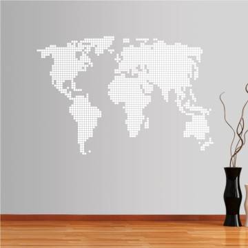 Wall stickers world map, The world in dots 2