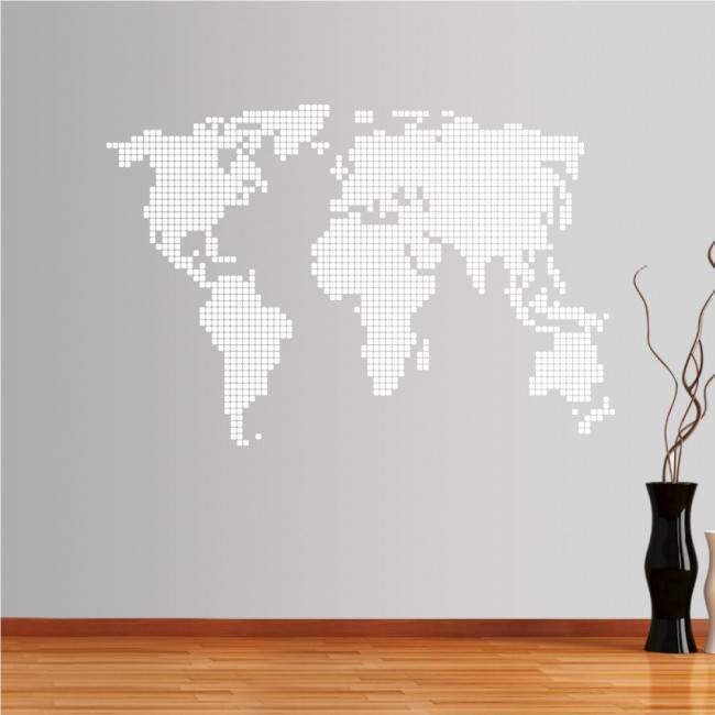 Wall stickers world map, The world in dots