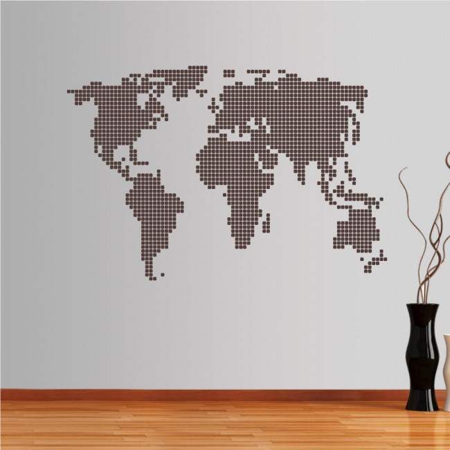 Wall stickers world map, The world in dots