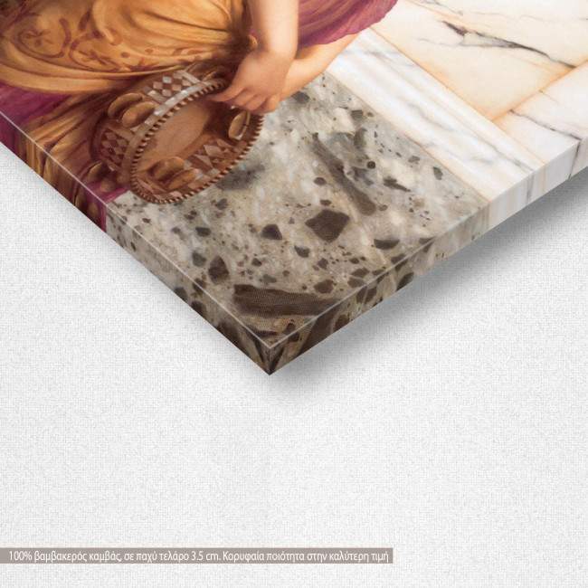 Πίνακας ζωγραφικής  The tambourine girl, Godward W, αντίγραφο σε καμβά, λεπτομέρεια