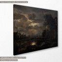 Canvas print  Moonlit landscape with bridge, Aert van der Neer, side