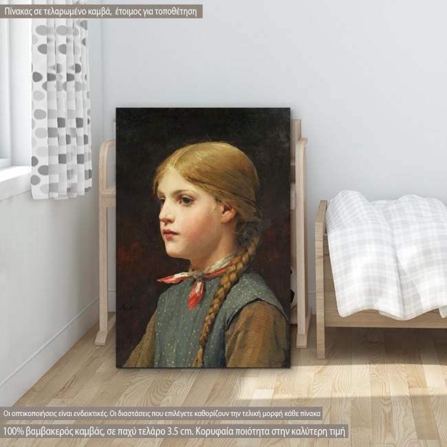 Πίνακας ζωγραφικής  Portrait of a girl, Anker A. S, αντίγραφο σε καμβά
