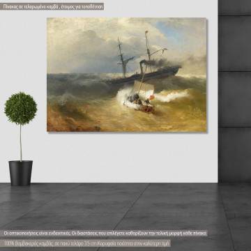 Πίνακας ζωγραφικής  The fighting Temeraire, Achenbach A, αντίγραφο σε καμβά