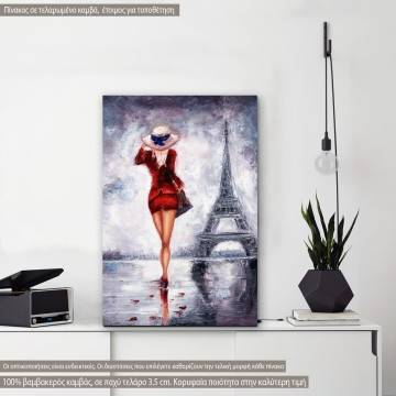 Canvas print Woman in Paris painting