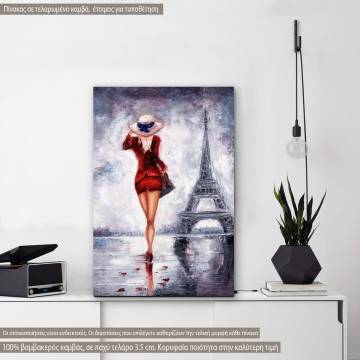 Πίνακας σε καμβά Woman in Paris painting