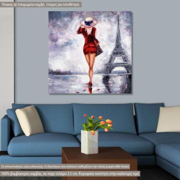 Canvas print Woman in Paris