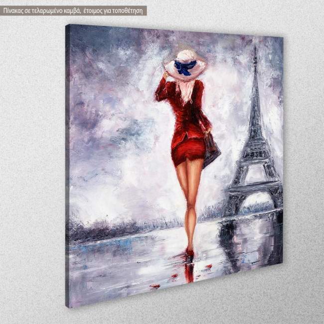 Canvas print Woman in Paris, side
