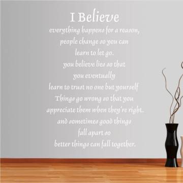 Wall stickers phrases I believe 2