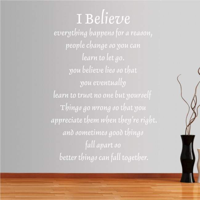 Wall stickers phrases I believe