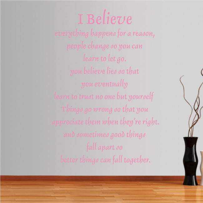 Wall stickers phrases I believe