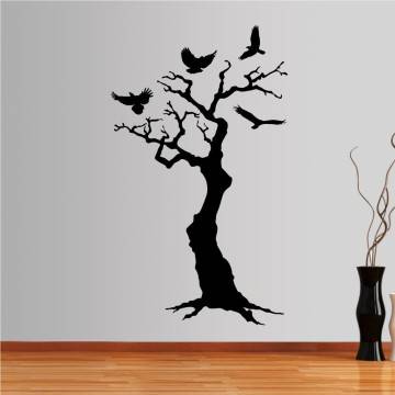 Αυτοκόλλητα τοίχου Δέντρο και πουλιά