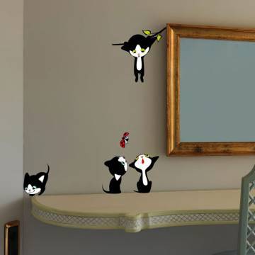 Kids wall stickers Playful kittens