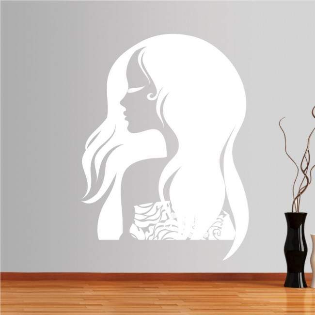 Wall stickers Female figure with beautiful, long hair, Fashion girl 