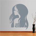 Wall stickers Female figure with beautiful, long hair, Fashion girl 