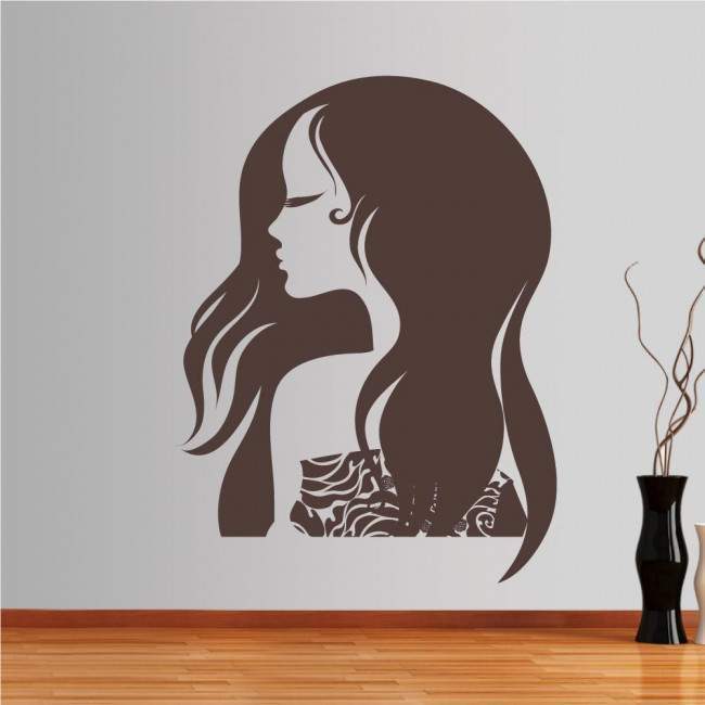 Wall stickers Female figure with beautiful, long hair, Fashion girl 