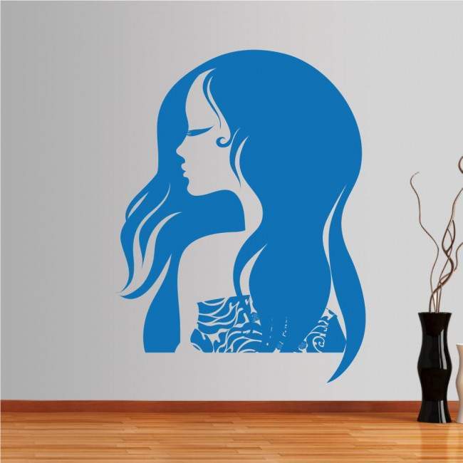 Wall stickers Female figure with beautiful, long hair, Fashion girl 