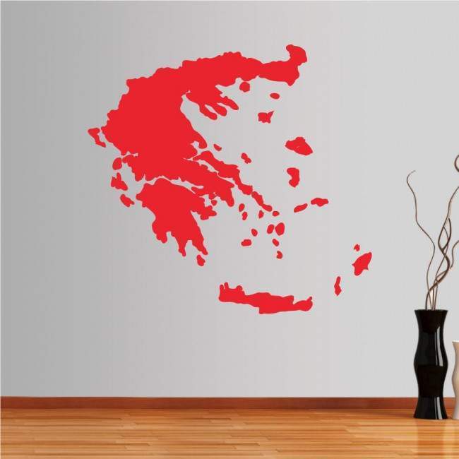 Αυτοκόλλητο τοίχου Ελλάδα χάρτης