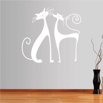 Αυτοκόλλητο τοίχου Κομψές Γάτες 2