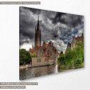 Canvas print Medieval village, side