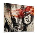 Canvas print Woman grunge portrait, side