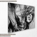 Canvas print Woman portrait grayscale, side