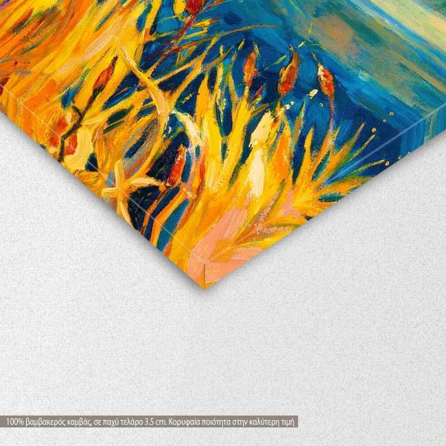 Canvas print Sunset over lake II, detail