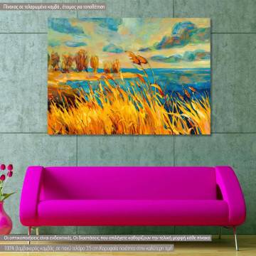 Canvas print Sunset over lake II