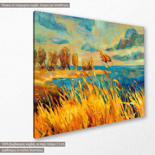 Canvas print Sunset over lake II, side