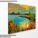 Canvas print Sunset over lake I, side