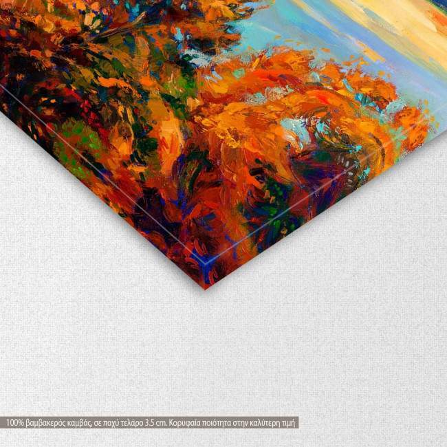 Canvas print Sunset over lake, detail