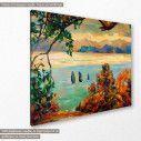 Canvas print Sunset over lake, side