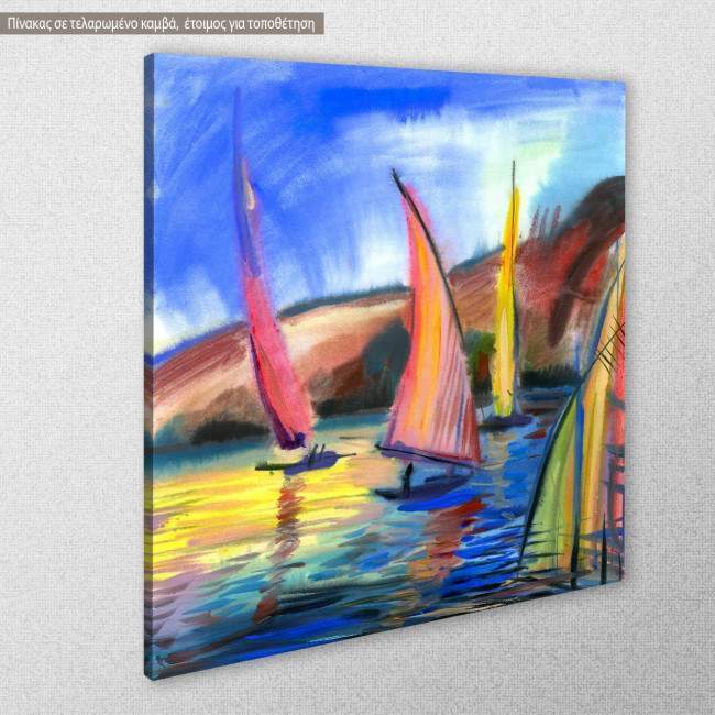 Canvas print Sailing boats, side