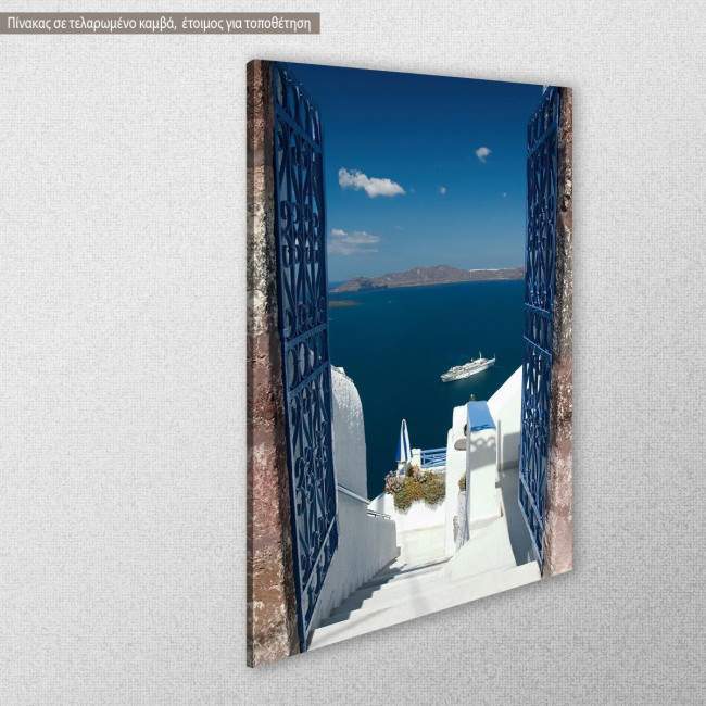 Canvas print Gate to Aegean sea, side