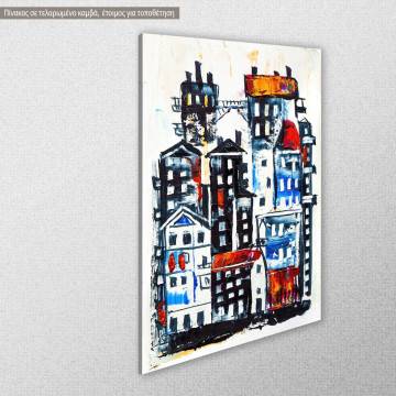 Canvas print Abstract painting of city buildings View 1 2
