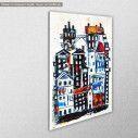 Canvas print Abstract painting of city buildings, side