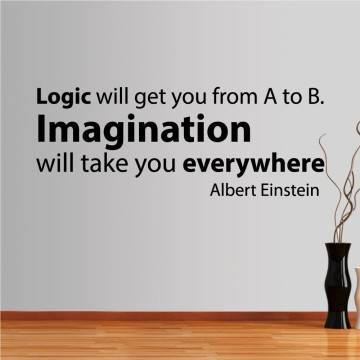 Wall stickers phrases. Logic vs Imagination, Einstein