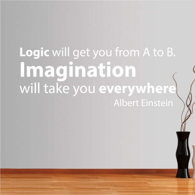 Wall stickers phrases. Logic vs Imagination, Einstein