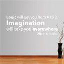 Wall stickers phrases. Logic vs Imagination, Einstein