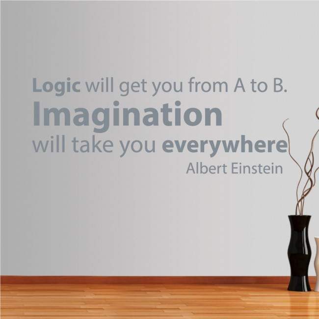 Αυτοκόλλητα τοίχου φράσεις. Logic vs Imagination, Einstein