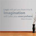 Αυτοκόλλητα τοίχου φράσεις. Logic vs Imagination, Einstein