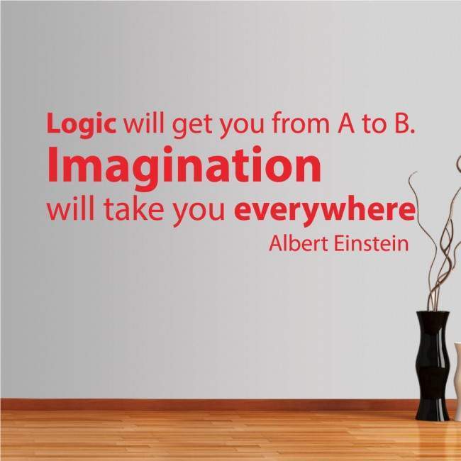 Wall stickers phrases. Logic vs Imagination, Einstein