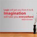 Wall stickers phrases. Logic vs Imagination, Einstein
