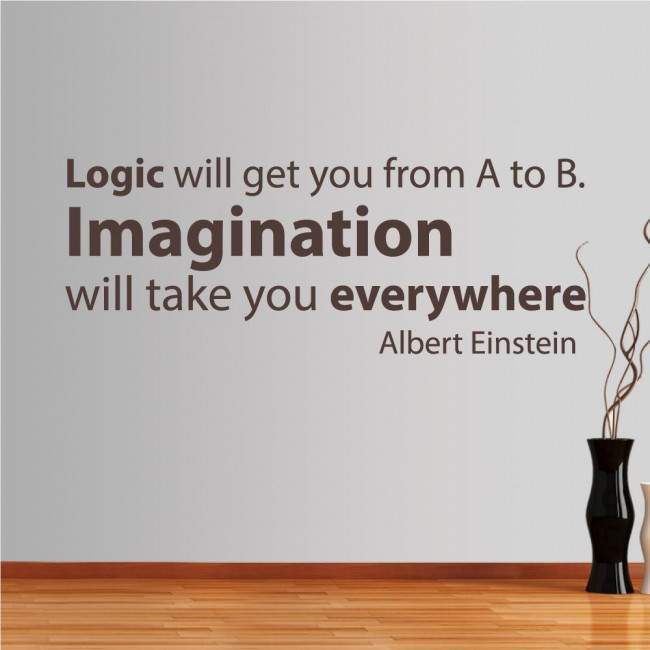Wall stickers phrases. Logic vs Imagination, Einstein