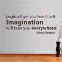 Wall stickers phrases. Logic vs Imagination, Einstein